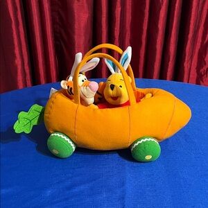 🥕 Vintage-Inspired Plush Carrot Ride-On + Pooh & Tigger Easter Bean Bags 🐰